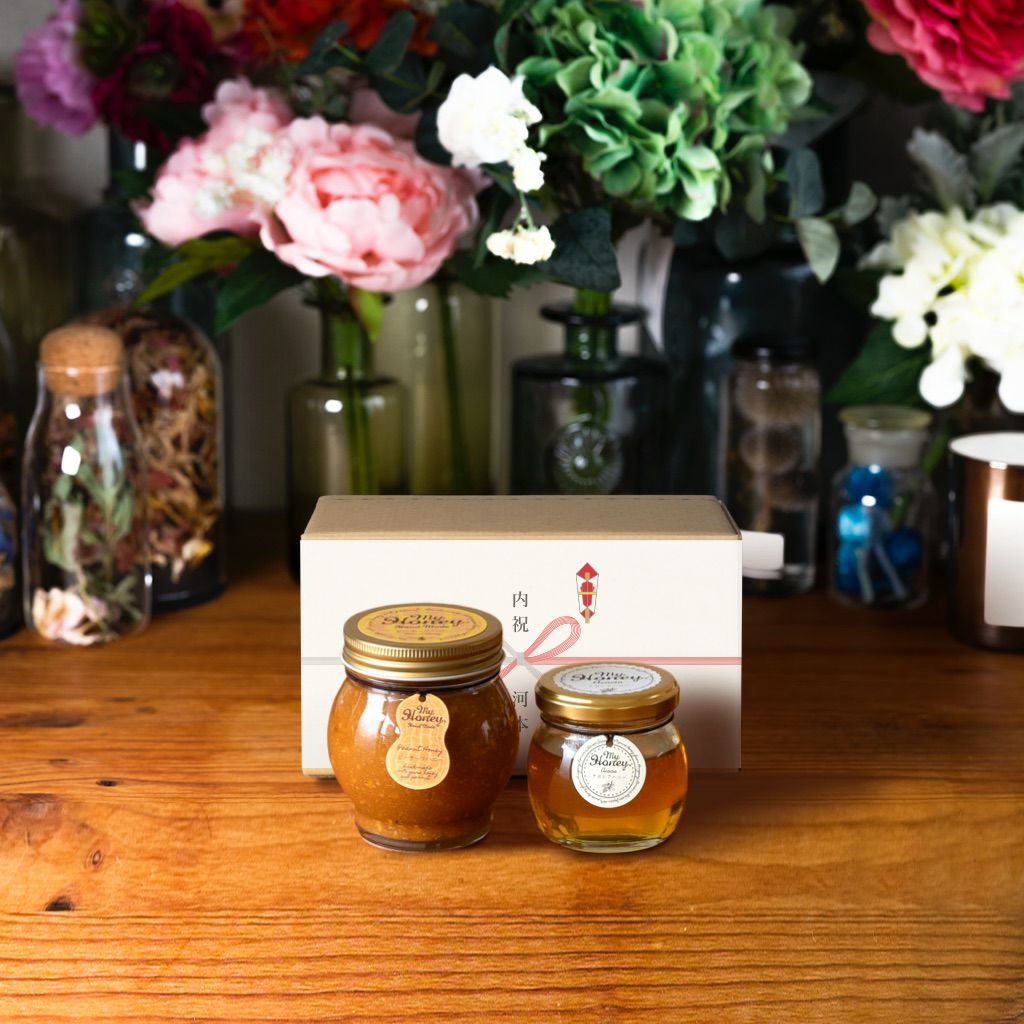 ピーナッツハニーL（200g） + ナッツの蜂蜜漬けM（90g） / ブラウン