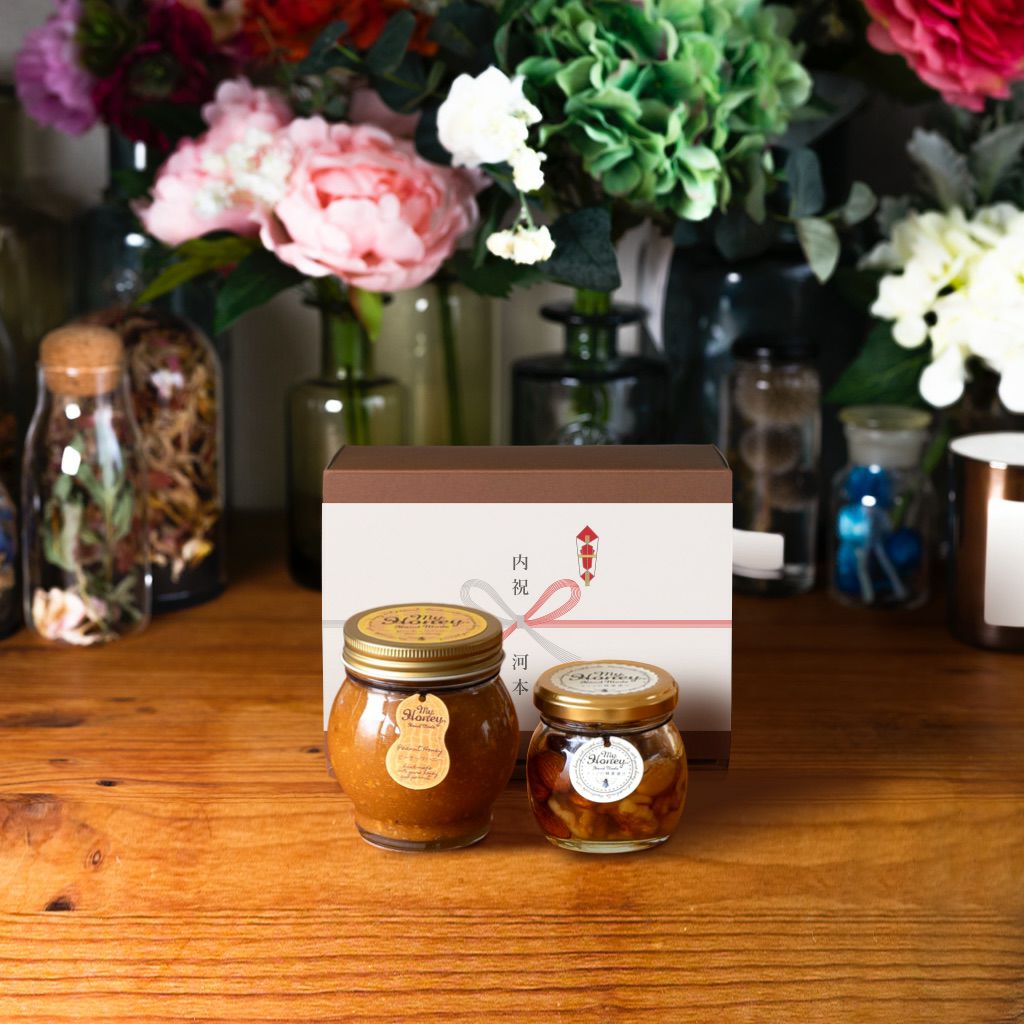 ピーナッツ&カンパニー ピーナッツハニーL（200g） + ナッツの蜂蜜漬けM（90g） / ブラウン