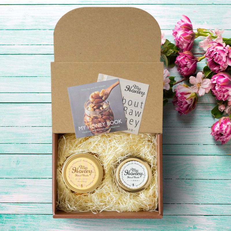 ピーナッツハニーL（200g） + ナッツの蜂蜜漬けM（90g） / ブラウン