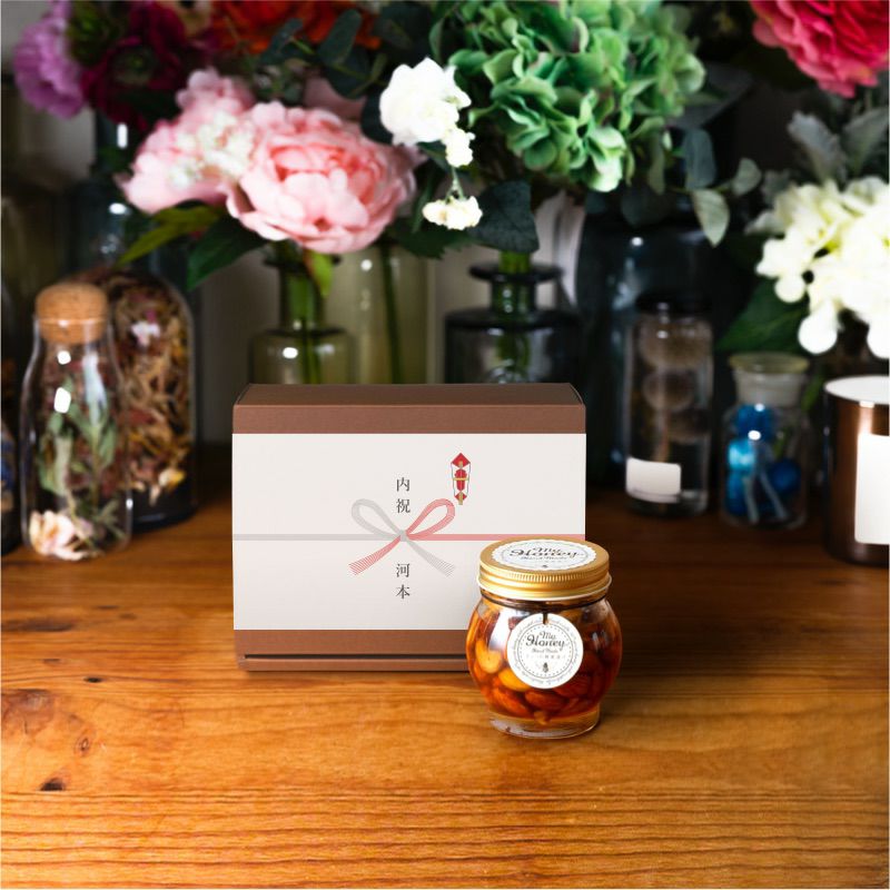 ナッツの蜂蜜漬けM（90g）× 2 / ブラウンギフトボックス(S) + MYHONEY