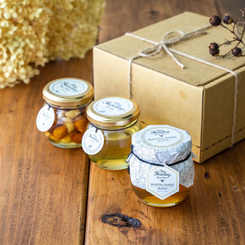 MYHONEY マヌカブレンド・ナッツの蜂蜜漬け・アカシアハニー各M